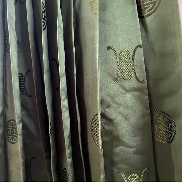 1950s Emerald Green Silk Party Dress Chinese Prom Dress Vintage Satin - Picture 6 of 8